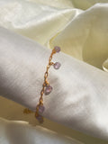Amethyst bracelet  in 18ct gold plating in chain .helps in improving sleep and anxiety