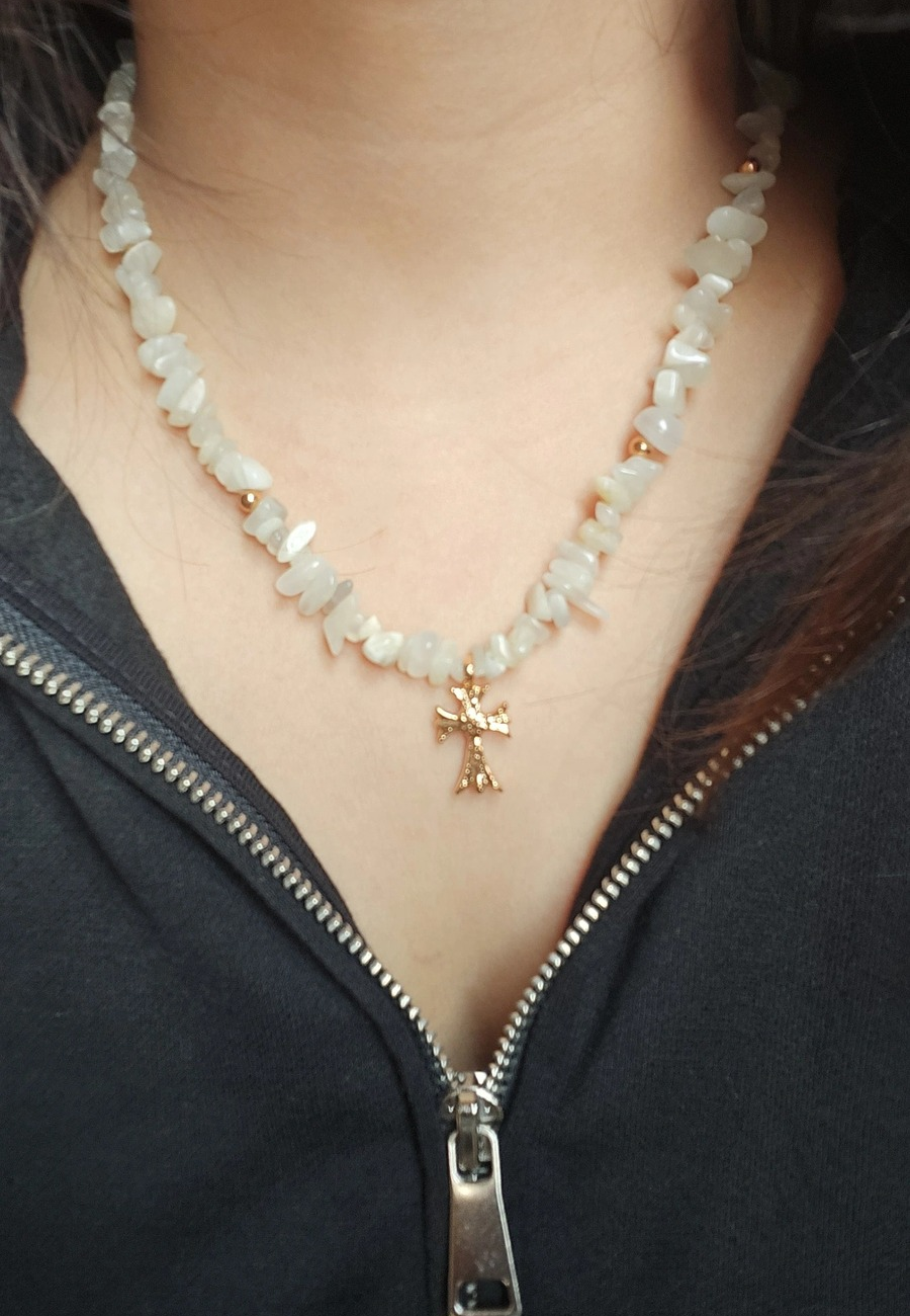 Moonstone Cross Necklace – Jewels zalak