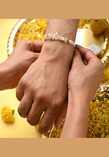 "Moonstone crystal Bhaiya Rakhi for Raksha Bandhan 2025