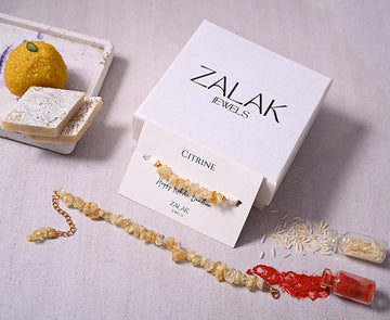 "Citrine crystal Bhaiya Bhabhi Rakhi set for Raksha Bandhan 2025 – Growth & money"