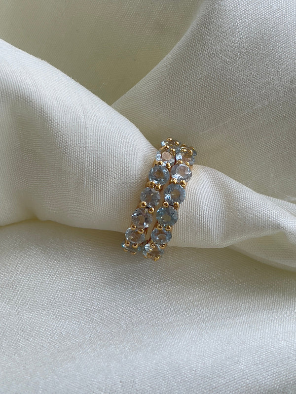 Tennis Blue topaz Ring