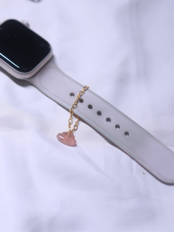 Cloud peach moonstone charm