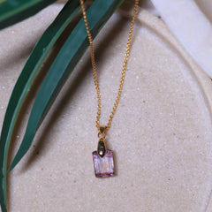 Ametrine Box pendant Crystal  for jewellery in 18ct gold plated on Brass and Sterling silver .This stone helps to Manifest luck and money altogether