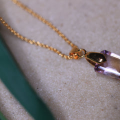 Ametrine Box pendant Crystal  for jewellery in 18ct gold plated on Brass and Sterling silver .This stone helps to Manifest luck and money altogether