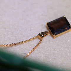Smoky quartz  Boxy Pendant