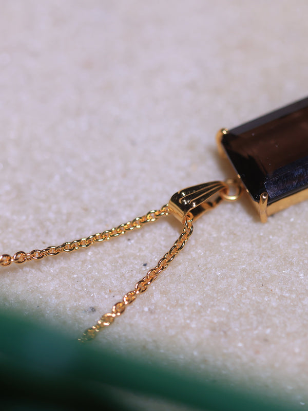 Smoky quartz  Boxy Pendant