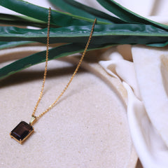 Smoky quartz  Boxy Pendant