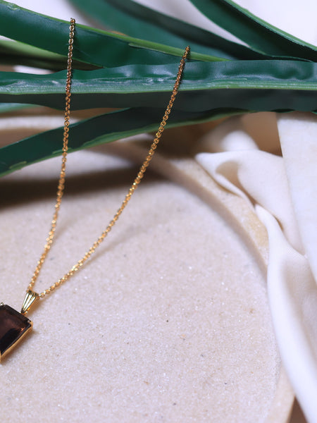 Smoky quartz  Boxy Pendant