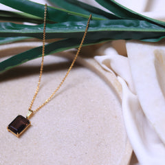 Smoky quartz  Boxy Pendant