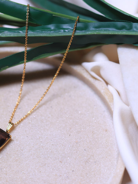 Smoky quartz  Boxy Pendant
