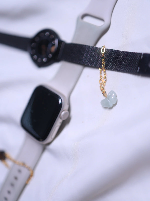 Aquamarine Butterfly Charm