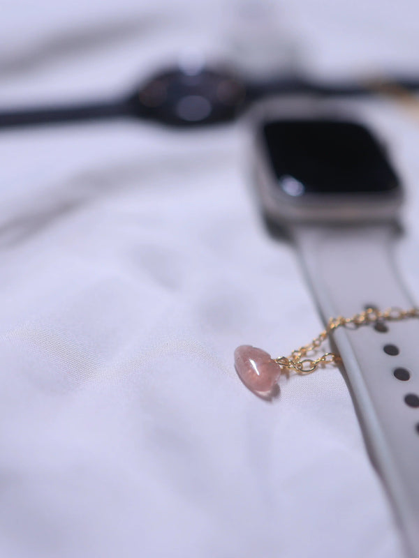 Cloud peach moonstone charm