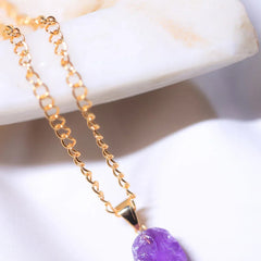 Raw Amethyst pendant /crystal jewelry