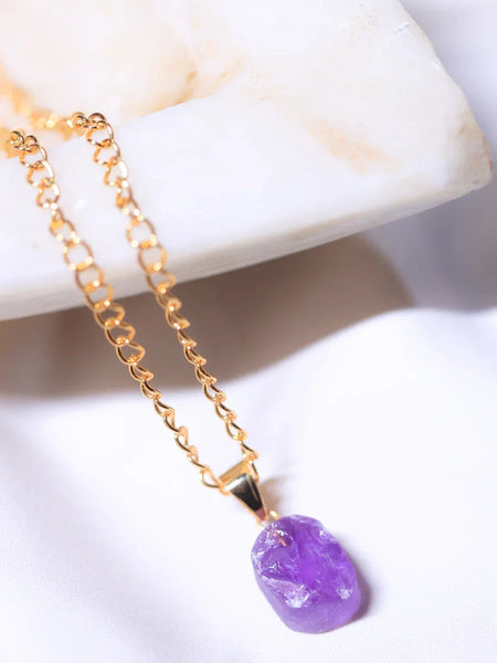 Raw Amethyst pendant /crystal jewelry
