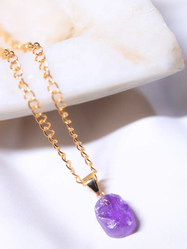 Raw Amethyst pendant /crystal jewelry
