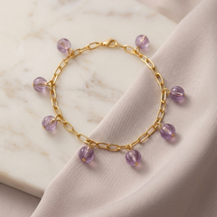 Amethyst  Charm Bracelet