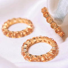 Citrine crystal ring |18ct gold plating | crystal jewellery 