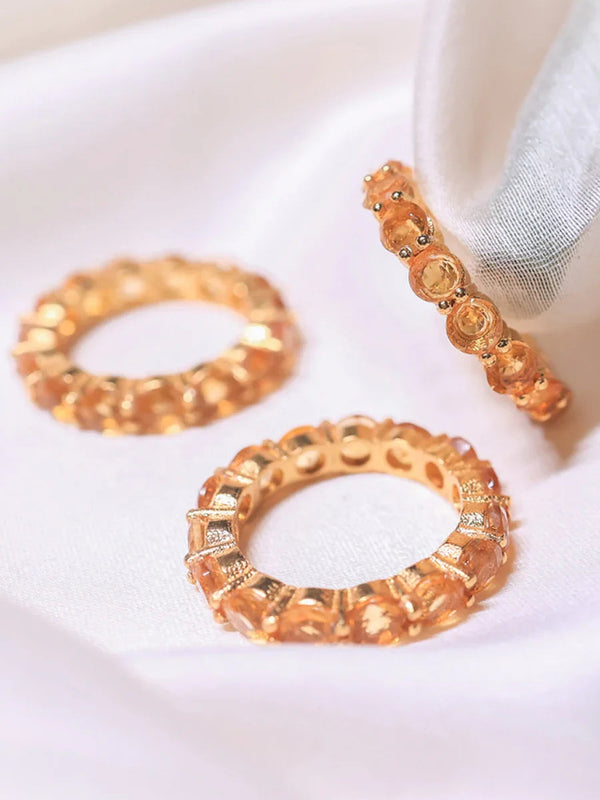 Citrine crystal ring |18ct gold plating | crystal jewellery 
