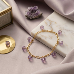 Amethyst  Charm Bracelet