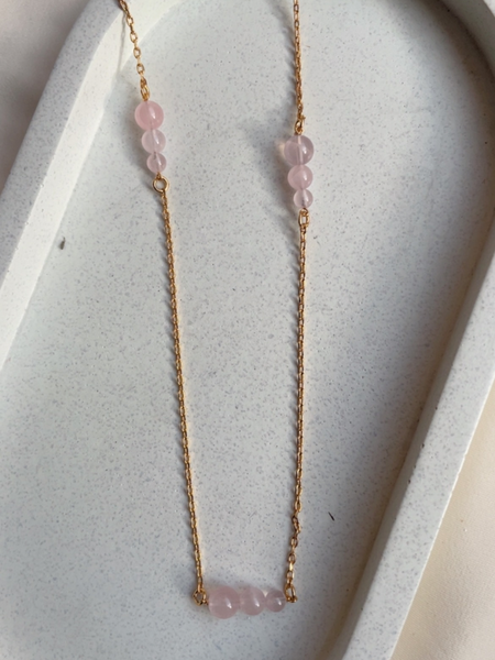 rose quartz jewelry | healing stone | chokar chain