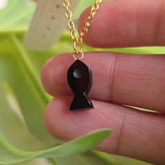 Black onyx watch charm