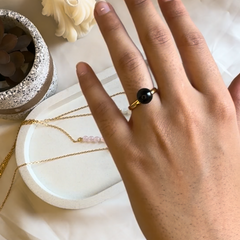 Black onyx stone ring