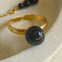 Black onyx stone ring