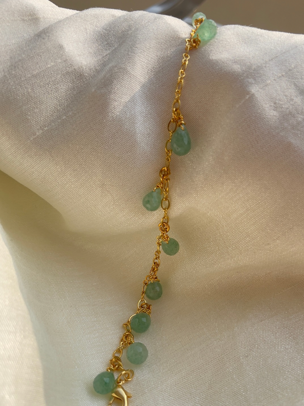 Green aventurine  charm bracelet