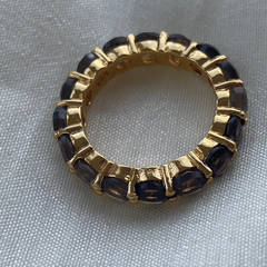  crystal Smoky quartz ring |18ct gold plating | crystal jewellery 
