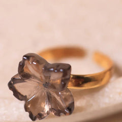  crystal Smoky quartz ring |18ct gold plating | crystal jewellery 