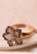  crystal Smoky quartz ring |18ct gold plating | crystal jewellery 