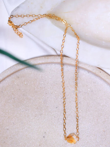 Raw tumble Citrine pendant
