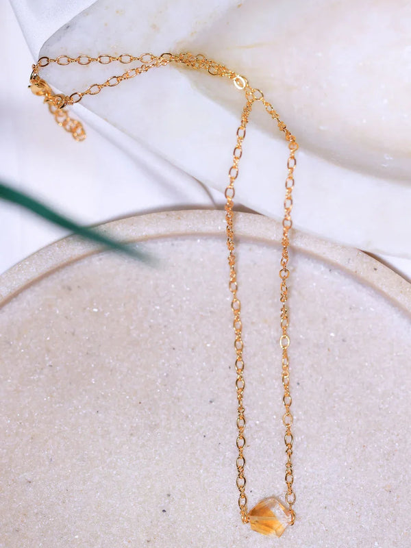 Raw tumble Citrine pendant