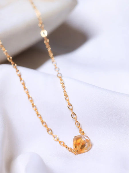Citrine crystal pendant |18ct gold plating | crystal jewellery 