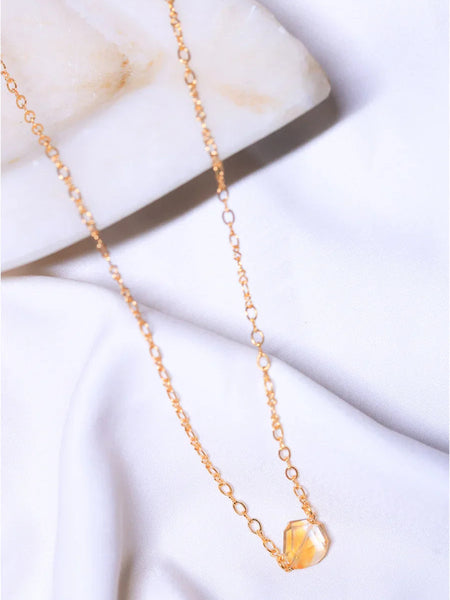 Citrine crystal pendant |18ct gold plating | crystal jewellery 