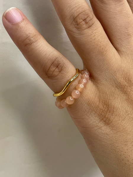 bead-Carnelian Ring