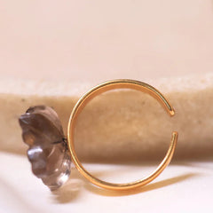  crystal Smoky quartz ring |18ct gold plating | crystal jewellery 