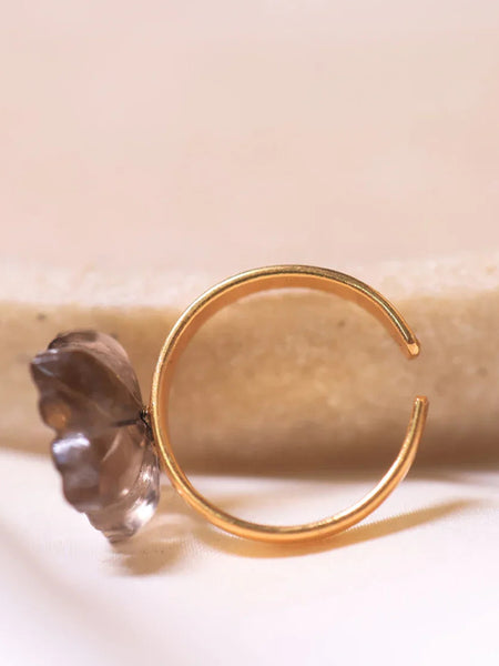  crystal Smoky quartz ring |18ct gold plating | crystal jewellery 