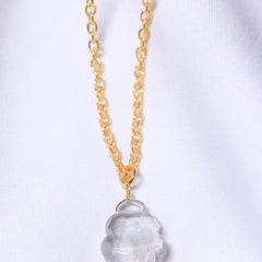 Leaf- Rose quartz pendant in double layered.this crystal stone attract self love,love attraction