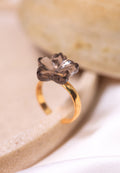  crystal Smoky quartz ring |18ct gold plating | crystal jewellery 