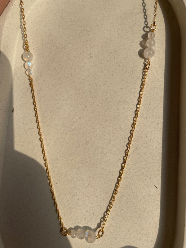 Moonstone Chain | moonstone pendant |18k gold plated