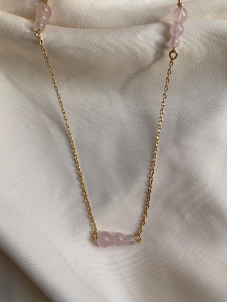 rose quartz jewelry | healing stone | chokar chain