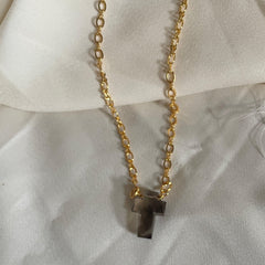 Crystal smoky quartz pendant | 18ct gold plating |crystal jewelry 