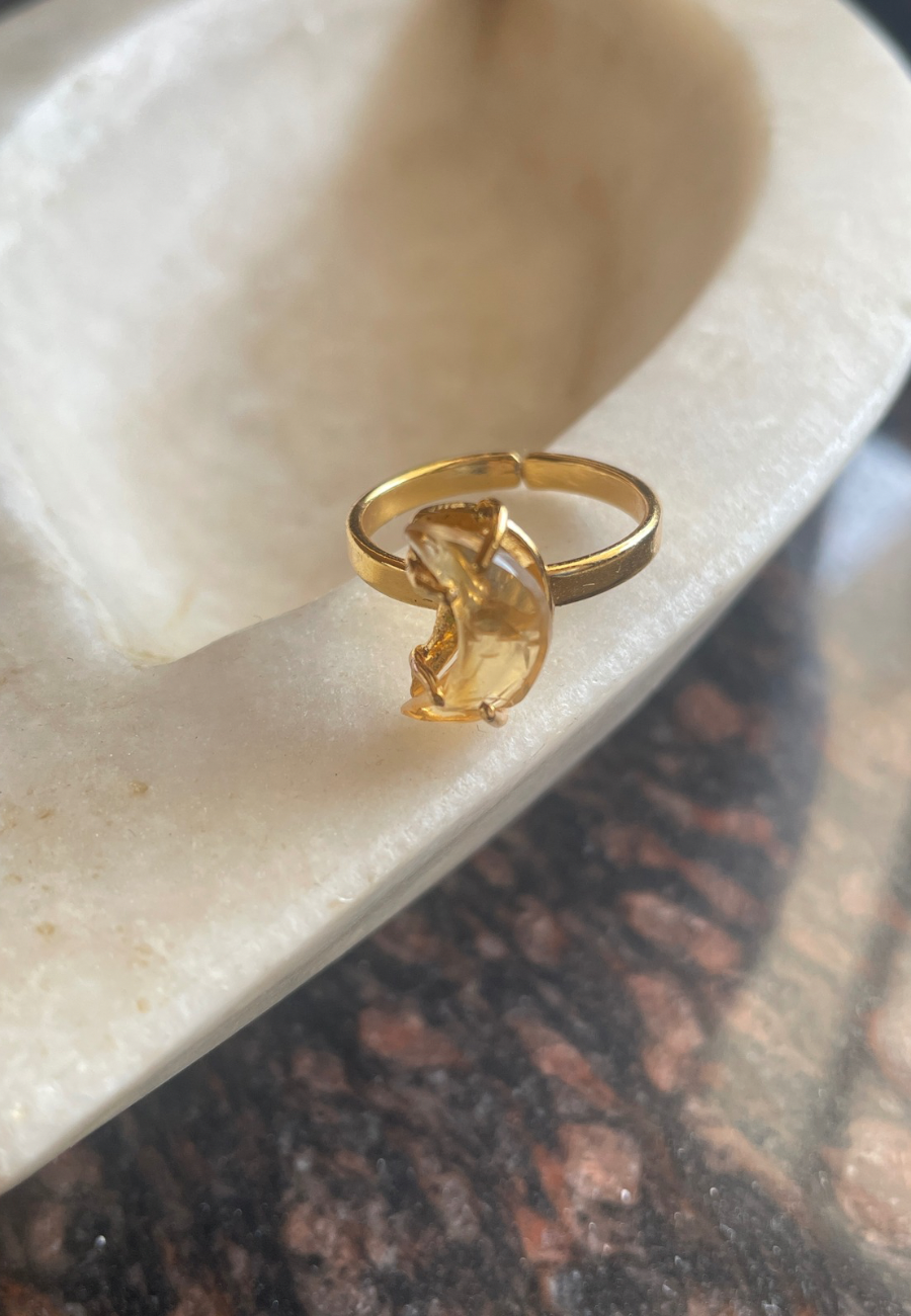 Citrine Cresent Ring