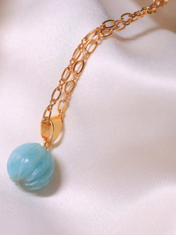 Amazonite Melon crystal pendant