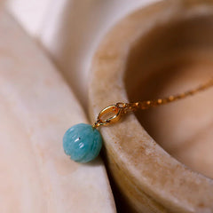 Amazonite Melon crystal pendant