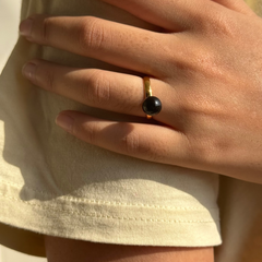 Black onyx stone ring