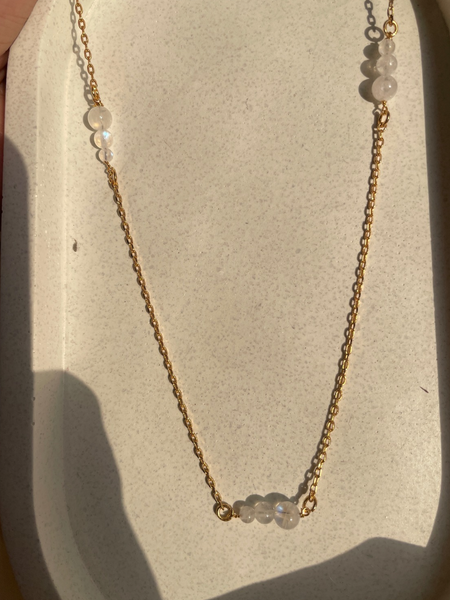 Moonstone Chain | moonstone pendant |18k gold plated