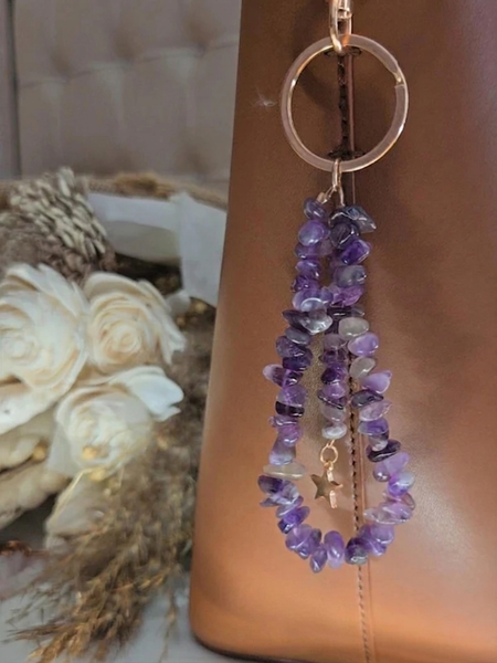 Amethyst Star key Ring