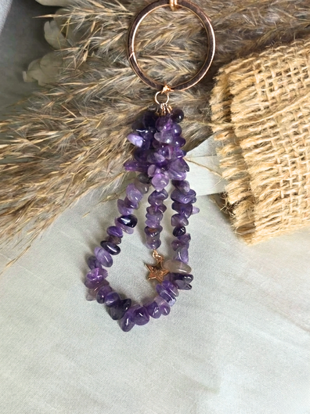 Amethyst Star key Ring